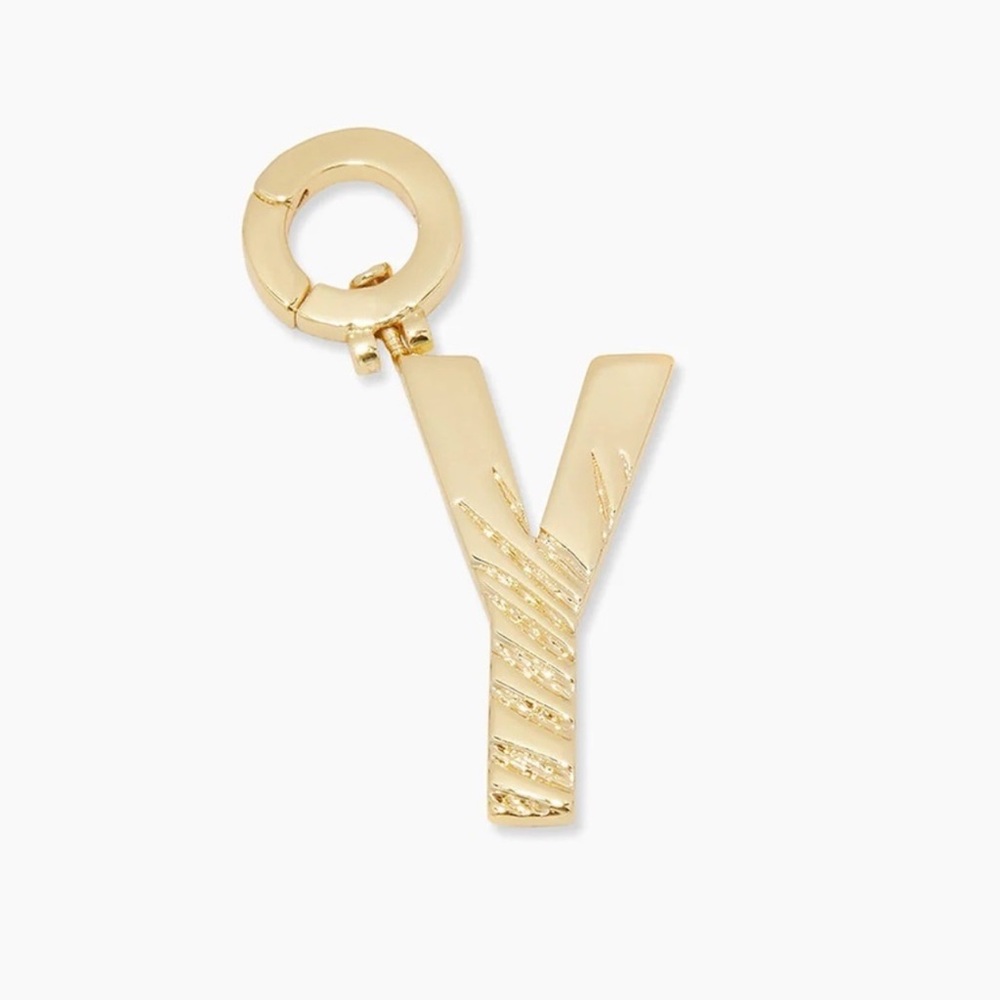 Gorjana Parker 18K Gold Plated Charm Initial Y